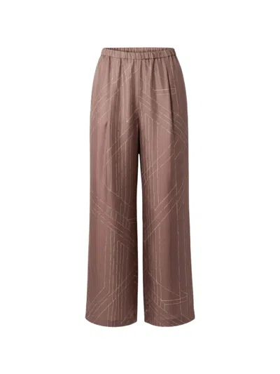 Alysi 패턴 팔라초 팬츠 In Brown