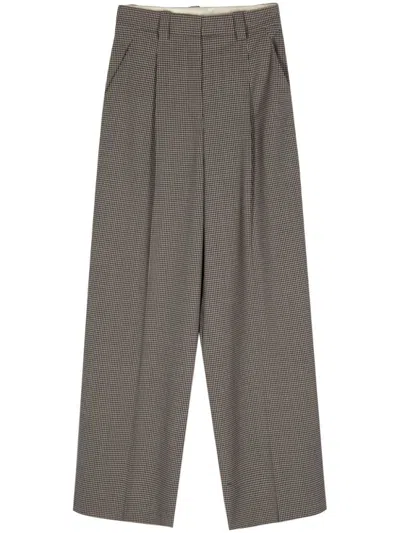 ALYSI BROWN BLEND WIDE-LEG TROUSERS