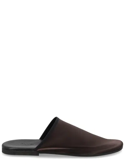 Alysi Brown Polyamide Flats In Animal Print