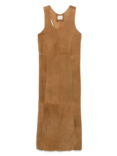 Alysi Brown Suede Dress