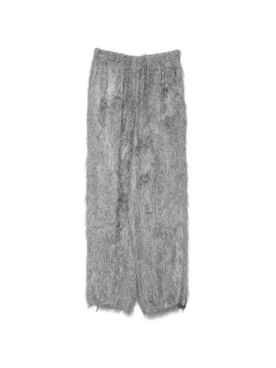 Alysi Brushed-finish Straight-leg Trousers In Gray