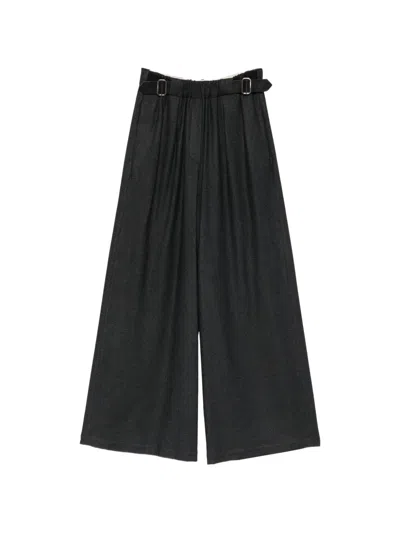 Alysi Buckled Wool Trousers In Black