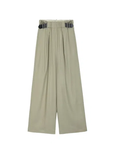 Alysi Buckled-waist Wide-leg Trousers In Neutral