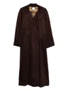 Alysi Double-breasted Trench Coat In Burgundy