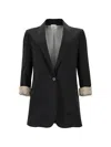 Alysi Button Blazer In Black