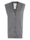 Alysi Button-fastening Sleeveless Top In Gray
