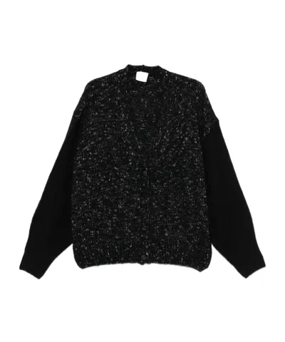 Alysi Button-front Cardigan In Black
