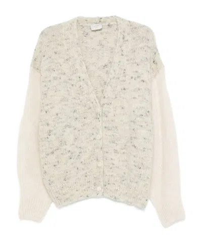 Alysi Button-front Cardigan In Neutral