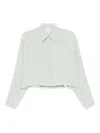 Alysi Button-front Silk Blouse In Green