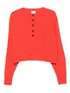 Alysi Button-front Sweater In Red