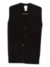 Alysi Button-front Vest In Black