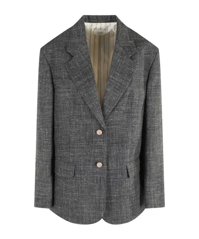 Alysi Single-breasted Blazer In Gray