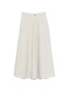 Alysi Button Panel Skirt In White