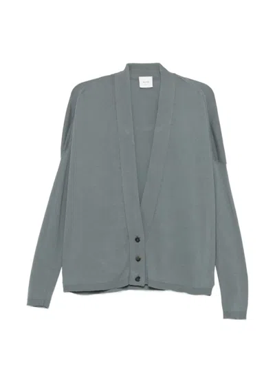 Alysi Button V-neck Cardigan In Gray