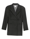 Alysi Buttoned Coat In Black