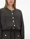 Alysi Buttoned-front Drawstring Playsuit