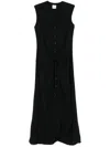 Alysi Buttoned Long Dress In Black