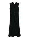Alysi Buttoned Long Dress In Black