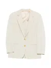 Alysi Buttoned Stripped Blazer In Neutral