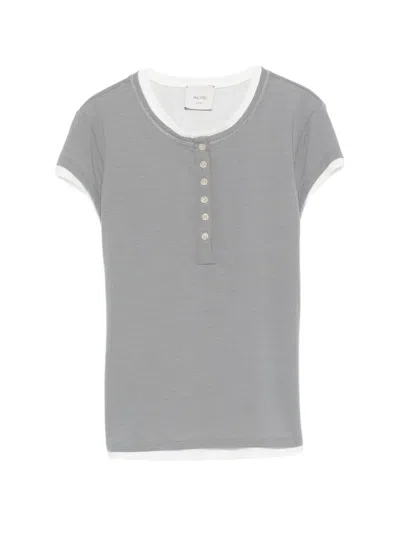 Alysi Buttoned T-shirt In Green