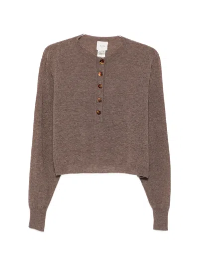 Alysi Button-fastening Cropped Cardigan In Brown