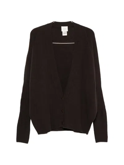 Alysi Button-fastening V-neck Cardigan In Brown