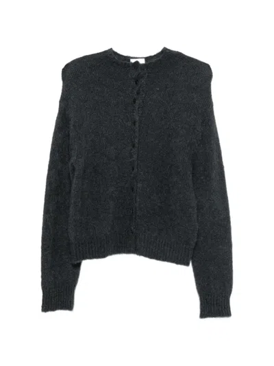 Alysi Button-up Knitted Cardigan In Gray