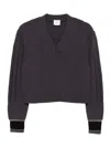 Alysi Cable-knit V-neck Sweater In Purple
