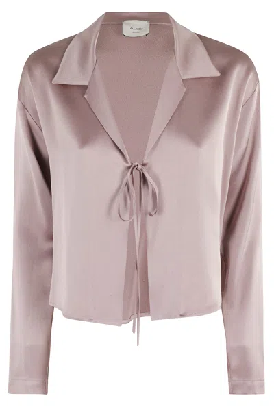 Alysi Camicia Liquid Satin C Laccini In Purple