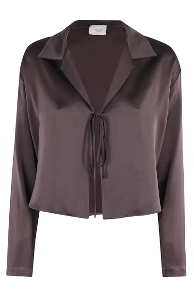 Alysi Camicia Liquid Satin C Laccini In Purple