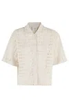 Alysi Crochet-pattern Collared Shirt In Meringa