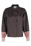 Alysi Long Sleeved Striped Shirt In Brown