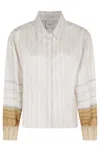 Alysi Long Sleeved Striped Shirt In White