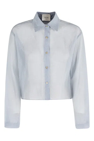 Alysi Camicia Plume Dorganza Cropp In Blue