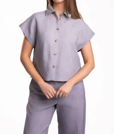Alysi Camicia Top In Denim In Purple