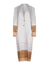 Alysi Single Breasted Striped Coat In Multi