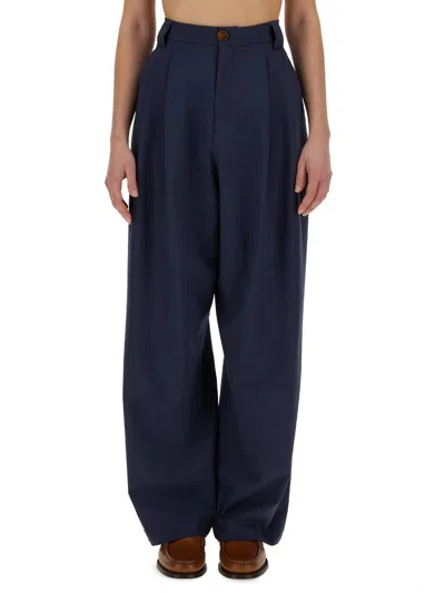 Alysi Canvas Pants In Navy