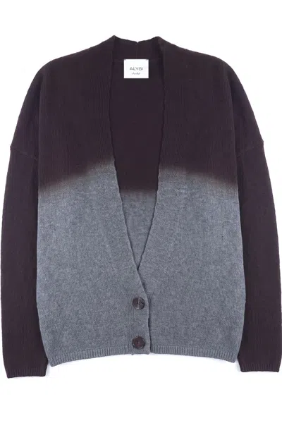Alysi - Cardigan - 480615 - Grey/ Brown In Gray