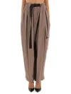 Alysi Cargo Pants Ruffled Effect In Gray