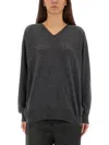 Alysi V-neck Cashmere Sweater With Relaxed Fit In Gold