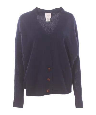 Alysi Cashmere V-neck Cardigan In Blue