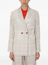 Alysi Checked Double-breasted Jacket In Gray