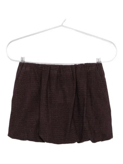 Alysi Checked Gathered Skirt In Black