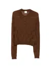Alysi Check-pattern Polo Sweater In Brown