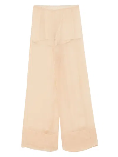 Alysi Chiffon Trousers In Nude