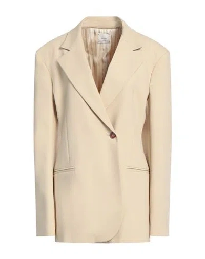 Alysi Chocolat Woman Blazer Beige Size 4 Polyester, Viscose, Elastane In Sand