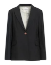 Alysi Chocolat Woman Blazer Black Size 4 Polyester, Virgin Wool, Elastane In Black