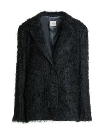 Alysi Chocolat Woman Blazer Charcoal Size 4 Viscose In Black