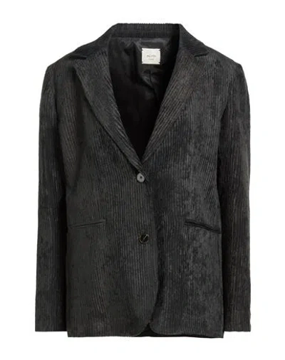Alysi Chocolat Woman Blazer Charcoal Size 8 Viscose In Black