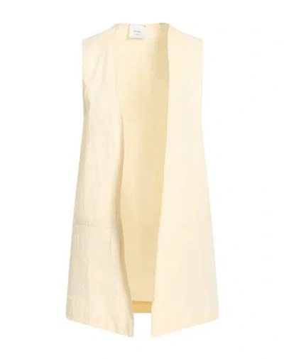 Alysi Chocolat Woman Blazer Cream Size 6 Linen, Cotton In Neutral